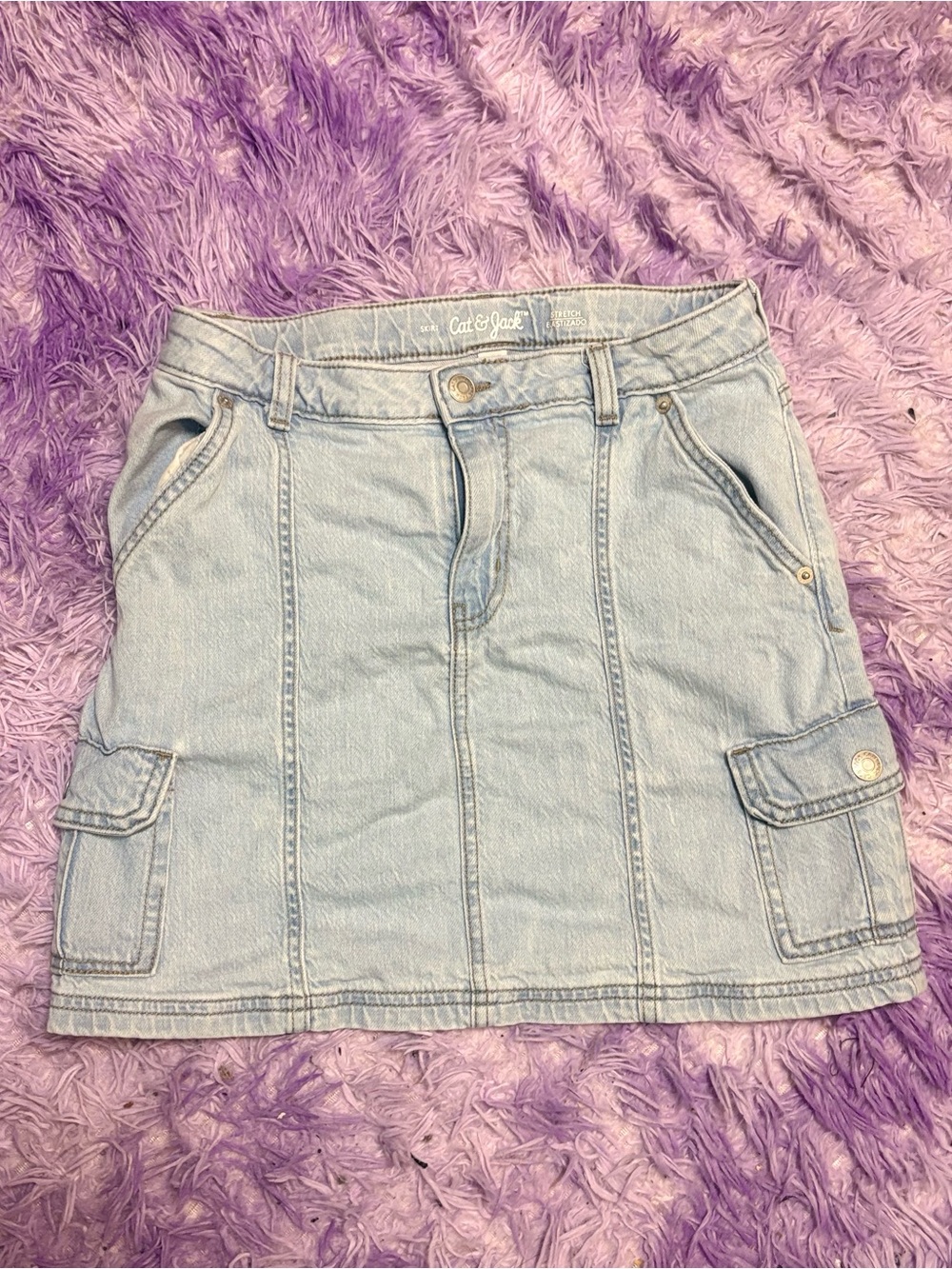 Cat & Jack Light Wash Denim Mini Skirt - Pale Blue
